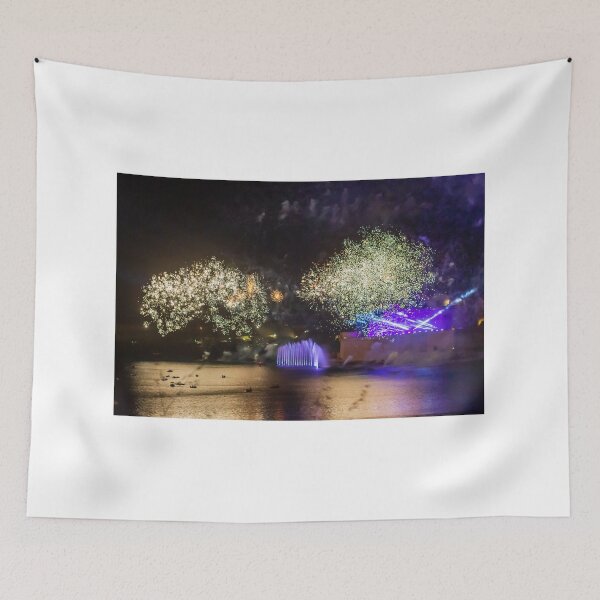 Item preview, Fireworks Display Over Harbor At Night With Colorful Reflections And Festive Light Show designed and sold by Nmallia.