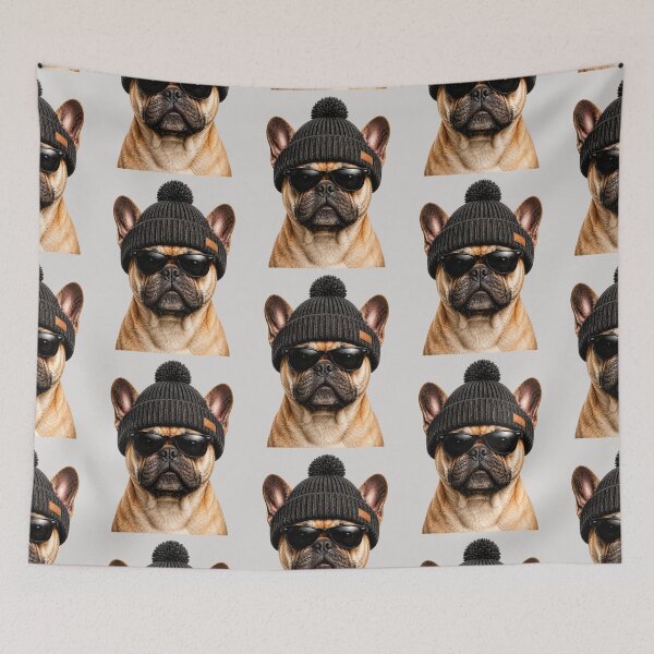 Item preview, Cool French Bulldog Beanie designed and sold by BagFactoryUK.