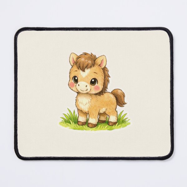 Item preview, Adorable Fluffy Little Pony Cute Baby Horse Aesthetic Sticker designed and sold by mijaczeek.
