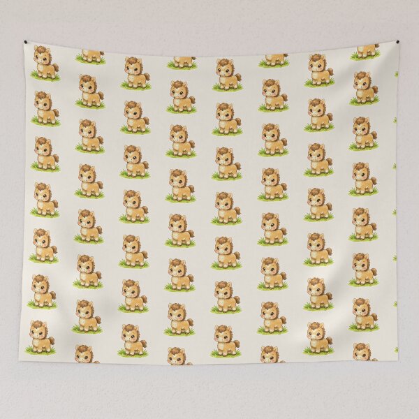 Item preview, Adorable Fluffy Little Pony Cute Baby Horse Aesthetic Sticker designed and sold by mijaczeek.