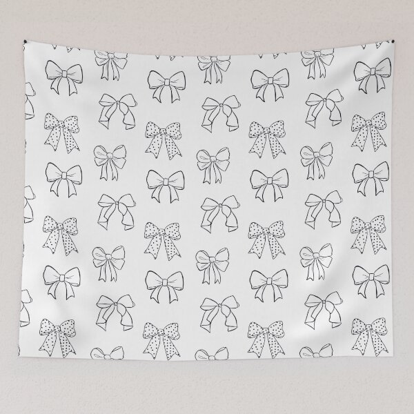 Item preview, Dark Coquette Ribbon Bow Seamless Pattern Dark Line Art designed and sold by StoriesInGrain.