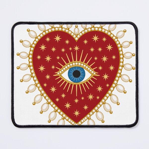 Item preview, Sacred Heart with Evil Eye and Celestial Stars Illustration designed and sold by minbadesign.