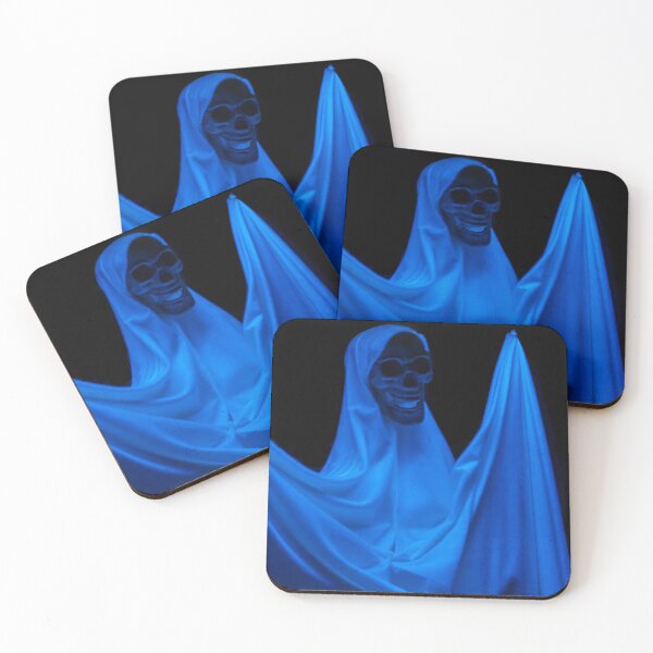 Item preview, Blue Ghost Skeleton Draped In Fabric Under Blacklight For Spooky Halloween Decoration And Costume designed and sold by Nmallia.