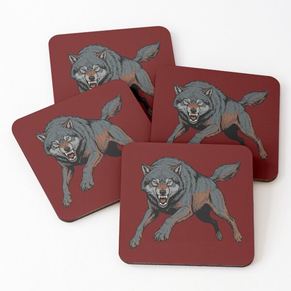 Item preview, Snarling Grey Wolf Attack – Fierce Comic Style Predator Art designed and sold by FreiherrPK.