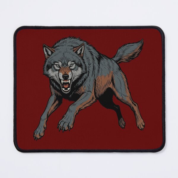 Item preview, Snarling Grey Wolf Attack – Fierce Comic Style Predator Art designed and sold by FreiherrPK.