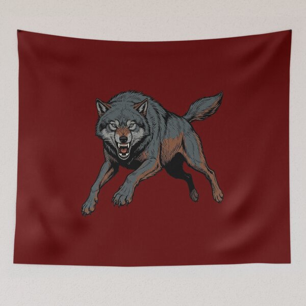 Item preview, Snarling Grey Wolf Attack – Fierce Comic Style Predator Art designed and sold by FreiherrPK.