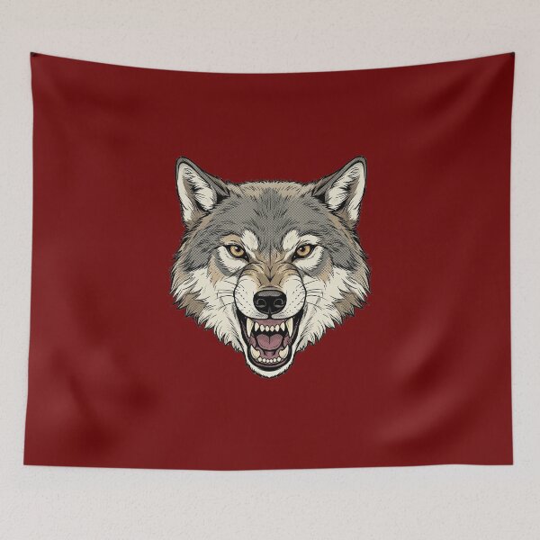 Item preview, Golden-Eyed Wolf Snarl – Bold Comic Style Portrait Art designed and sold by FreiherrPK.