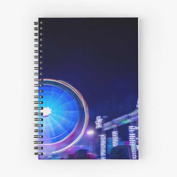 Item preview, Blue Light Ferris Wheel Motion At Night Carnival With Colorful Neon Amusement Ride designed and sold by Nmallia.