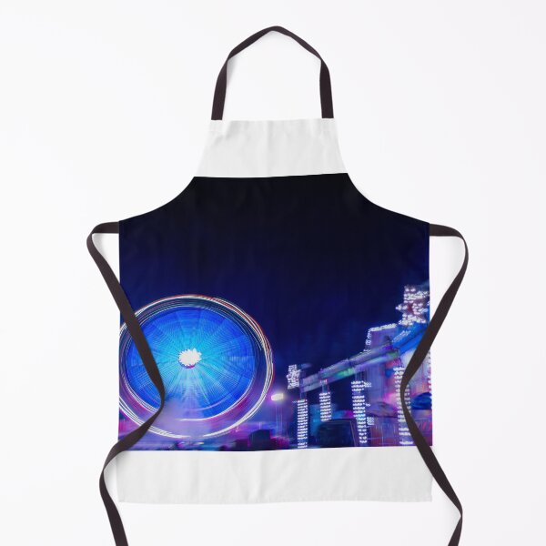 Item preview, Blue Light Ferris Wheel Motion At Night Carnival With Colorful Neon Amusement Ride designed and sold by Nmallia.