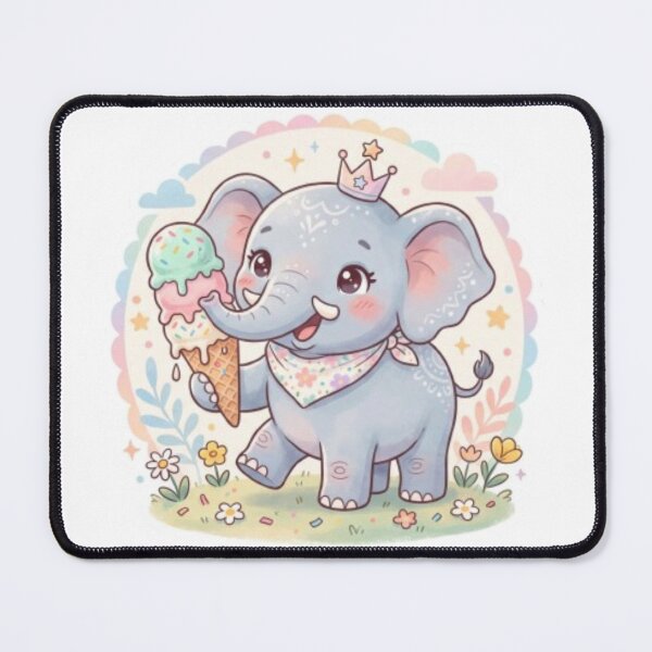 Item preview, A Happy Elephant - Icecream Cone Soft Pink designed and sold by DigitfanStudio.
