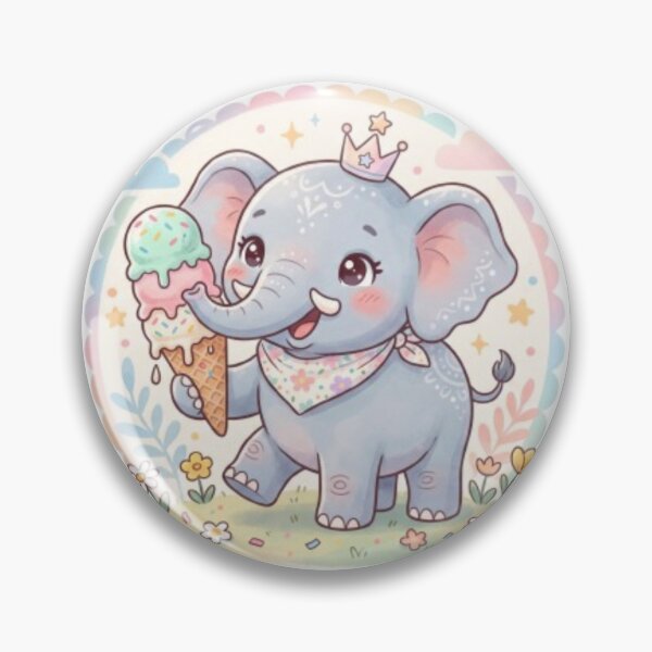 Item preview, A Happy Elephant - Icecream Cone Soft Pink designed and sold by DigitfanStudio.