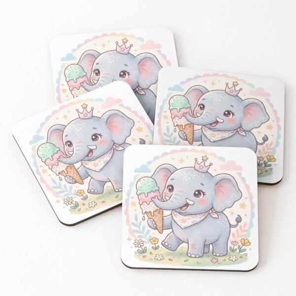Item preview, A Happy Elephant - Icecream Cone Soft Pink designed and sold by DigitfanStudio.