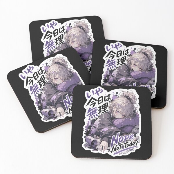 Item preview, Nope Not Today Japanese Cute Art (今日は無理) - Tired Purple Mood Design designed and sold by Japan-kanji-ya.