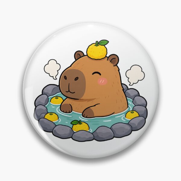 Item preview, Stay Chill Sweet Kawaii Capybara Onsen with Yuzu designed and sold by BoosterShop.