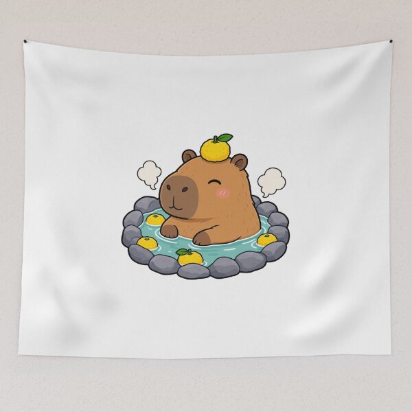 Item preview, Stay Chill Sweet Kawaii Capybara Onsen with Yuzu designed and sold by BoosterShop.