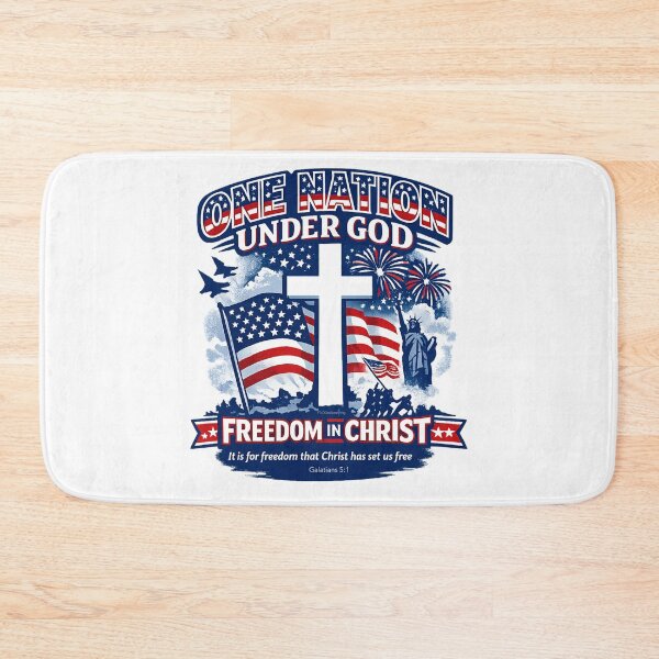 Item preview, One nation under God with Freedom in Christ it is for Freedom that Christ has set us free Patriotic Christian - Galatians 5:1 God Bless America designed and sold by FTLOG.