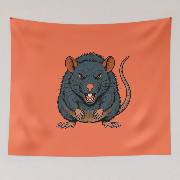 Item preview, Fierce Fanged Rat – Bold Comic Style Angry Rodent Art designed and sold by FreiherrPK.