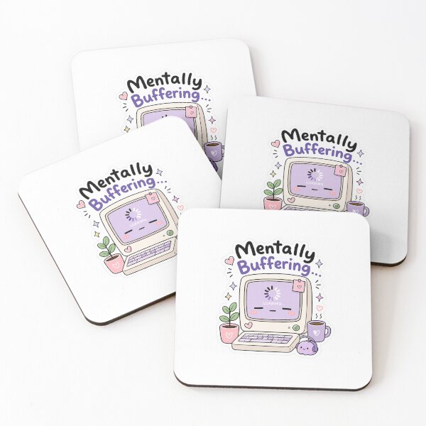 Item preview, Mentally Buffering Cute Computer Sticker designed and sold by NovaSticker Studio.