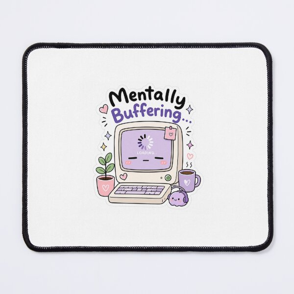 Item preview, Mentally Buffering Cute Computer Sticker designed and sold by NovaSticker Studio.
