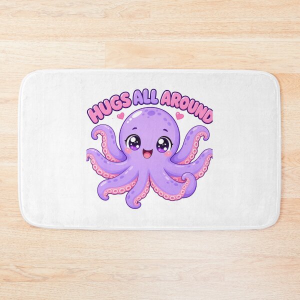 Item preview, Hugs All Around Cute Kawaii Octopus Saying designed and sold by BoosterShop.
