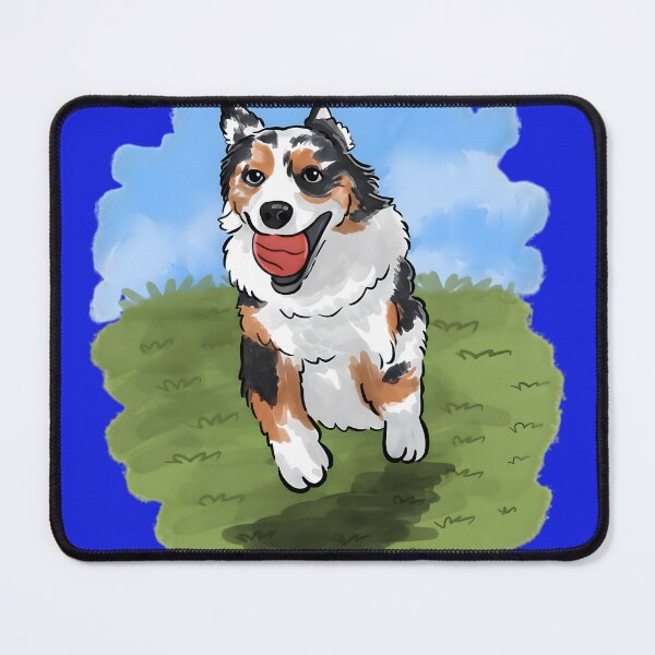 Item preview, Happy Australian Shepherd Running with Ball designed and sold by Littlespetshop.