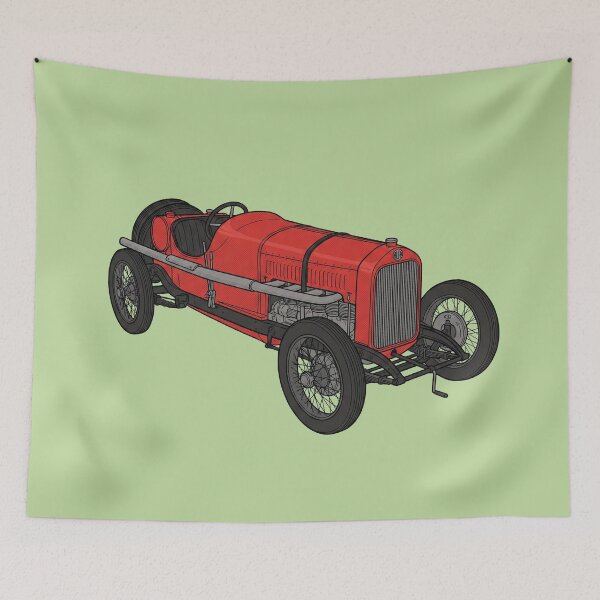 Item preview, Vintage 1914 Grand Prix Racer – Classic Red Racing Car Illustration designed and sold by FreiherrPK.