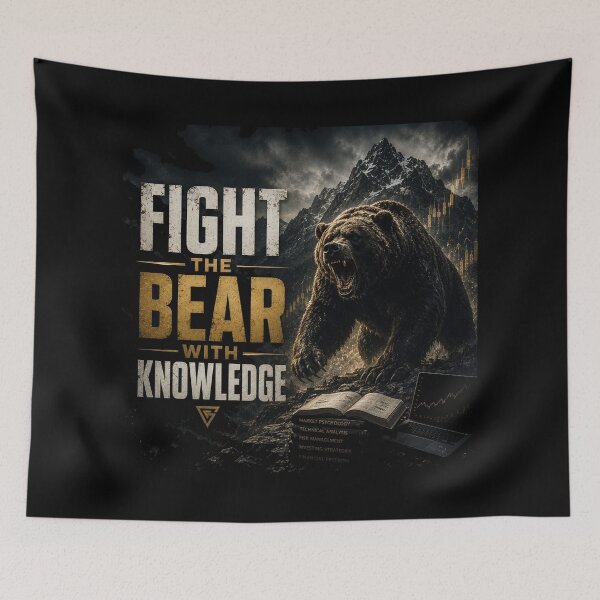 Item preview, Fight the Bear with Knowledge – Bear Market Trading Quote | Forex & Stock Trader Motivation T-Shirt designed and sold by PipForgeStudio .
