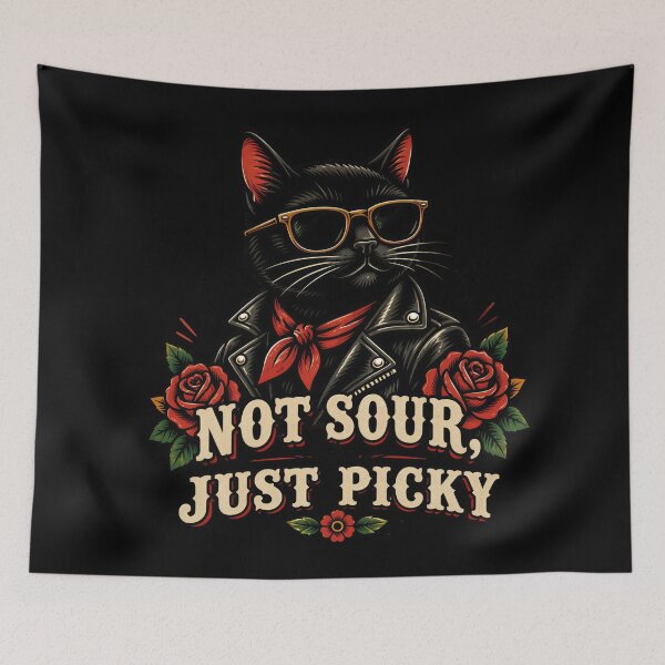 Item preview, Not Sour Just Picky Black Cat Design designed and sold by Quotable Gear.