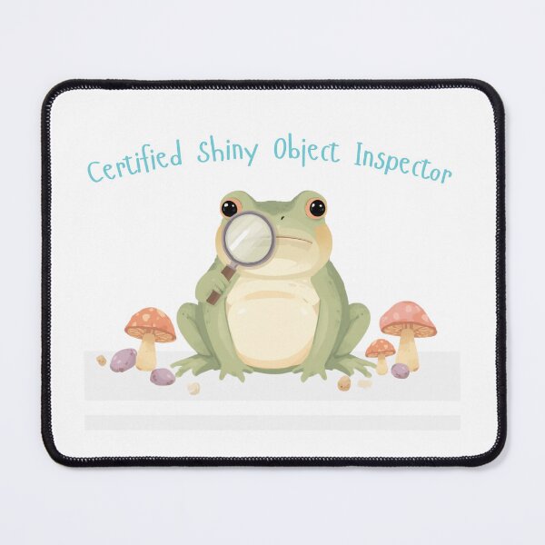 Item preview, Certified Shiny Object Inspector Frog Goblincore Sticker designed and sold by coretech369.