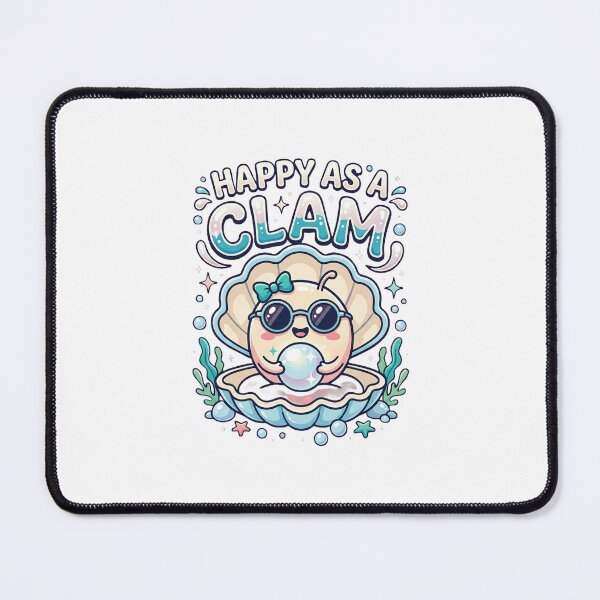 Item preview, Happy As A Clam Funny Summer Beach Tee designed and sold by 7Four1 Designs.