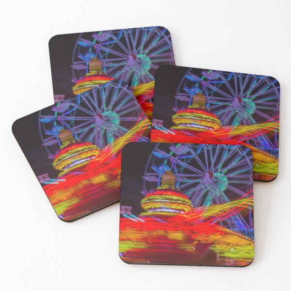 Item preview, Vibrant Carnival Lights and Ferris Wheel Motion at Night Amusement Park designed and sold by Nmallia.