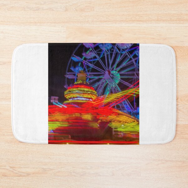 Item preview, Vibrant Carnival Lights and Ferris Wheel Motion at Night Amusement Park designed and sold by Nmallia.