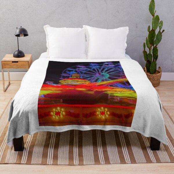 Item preview, Vibrant Carnival Lights and Ferris Wheel Motion at Night Amusement Park designed and sold by Nmallia.