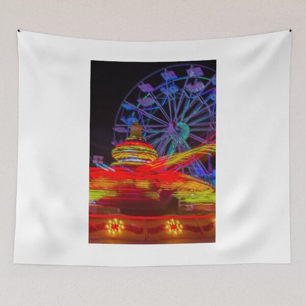 Item preview, Vibrant Carnival Lights and Ferris Wheel Motion at Night Amusement Park designed and sold by Nmallia.