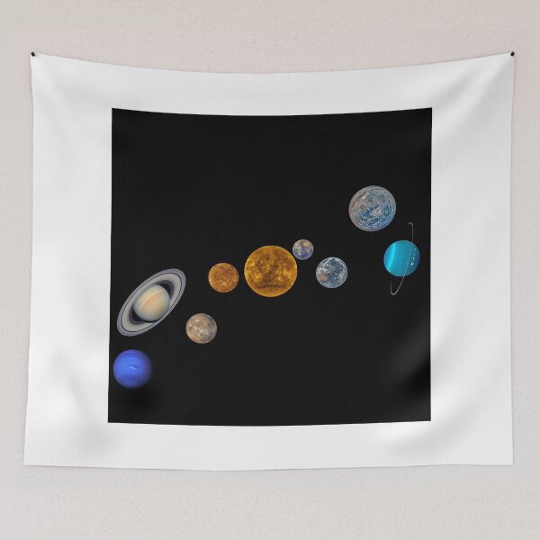Item preview, The Solar System from NASA official photos (black background) Merchandise designed and sold by RandomlyPopUps.