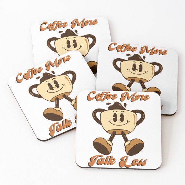 Item preview, National Coffee Day - Coffee More Talk Less Retro Cartoon Mascot designed and sold by drchzak.