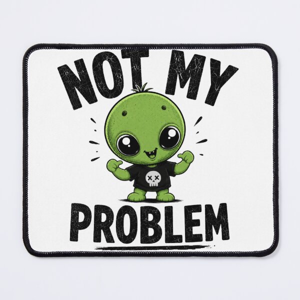 Item preview, Not My Problem Funny Alien Shirt | Cute Green Alien Graphic | Sarcastic Humor Vintage Tee designed and sold by Diesel outlaw .