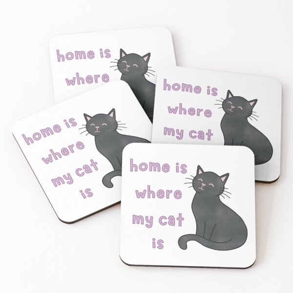 Item preview, Black Cat Home Is Where My Cat Is Cute Funny designed and sold by winterpumpkin.