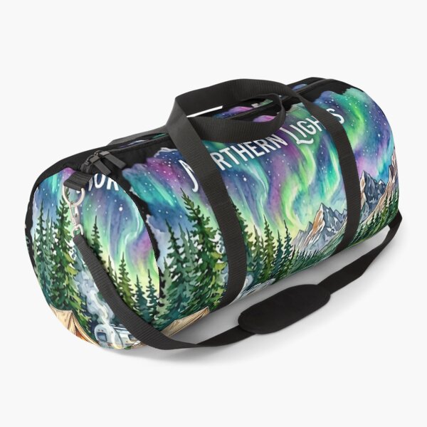 Item preview, Vintage Camping Adventure Watercolor Panels Retro Camper Tent Northern Lights designed and sold by PACS0011.