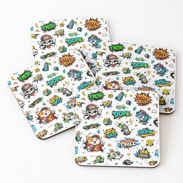 Item preview, Urban Skate, Hip Hop & Cartoon Doodle Pattern designed and sold by RedPixelPlus.