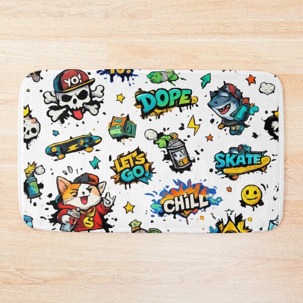 Item preview, Urban Skate, Hip Hop & Cartoon Doodle Pattern designed and sold by RedPixelPlus.