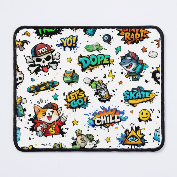 Item preview, Urban Skate, Hip Hop & Cartoon Doodle Pattern designed and sold by RedPixelPlus.