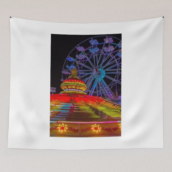 Item preview, Vibrant Carnival Lights and Ferris Wheel Motion at Night Amusement Park designed and sold by Nmallia.