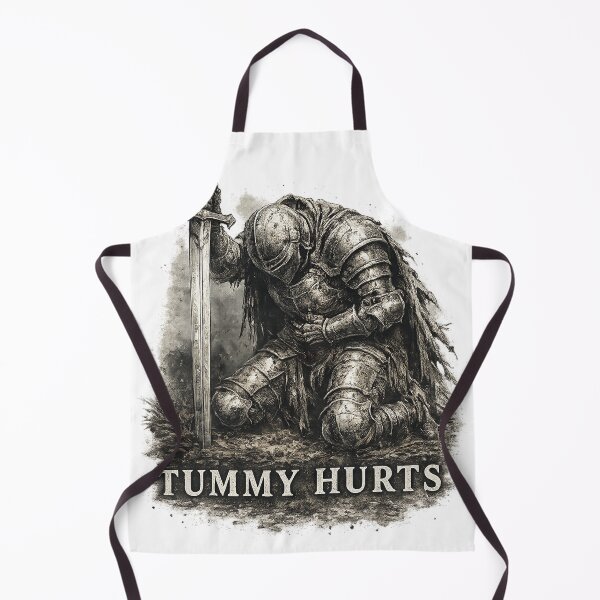 Item preview, Funny Tummy Hurts Medieval Knight Dark Fantasy Meme Vintage Design designed and sold by pingodesign.