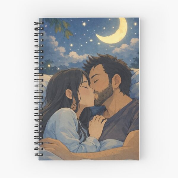 Item preview, Cozy Anime Couple Kissing Under Starry Night designed and sold by     Pink Chaos Club.