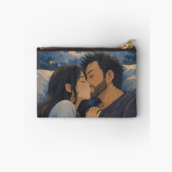 Item preview, Cozy Anime Couple Kissing Under Starry Night designed and sold by     Pink Chaos Club.