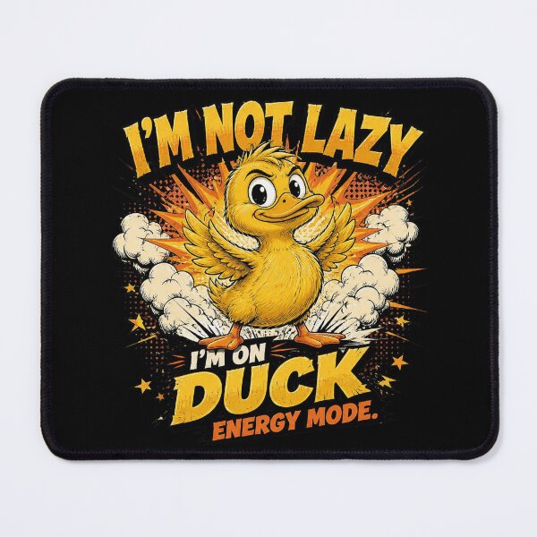 Item preview, I'M NOT LAZY I'M ON DUCK ENERGY MODE Funny Yellow Duck Vintage Retro T-Shirt designed and sold by Cavalier-org.
