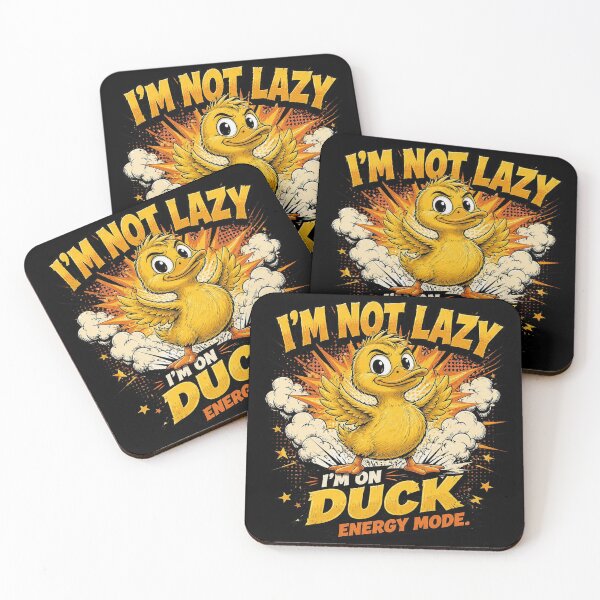 Item preview, I'M NOT LAZY I'M ON DUCK ENERGY MODE Funny Yellow Duck Vintage Retro T-Shirt designed and sold by Cavalier-org.