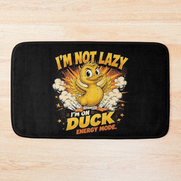 Item preview, I'M NOT LAZY I'M ON DUCK ENERGY MODE Funny Yellow Duck Vintage Retro T-Shirt designed and sold by Cavalier-org.