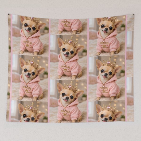 Item preview, rincess Chihuahua in Pink Hoodie designed and sold by BagFactoryUK.